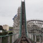 Themes - View of the Montezum Roller Coaster in Hopi Hari Theme Park in Sao Paulo, Brazil