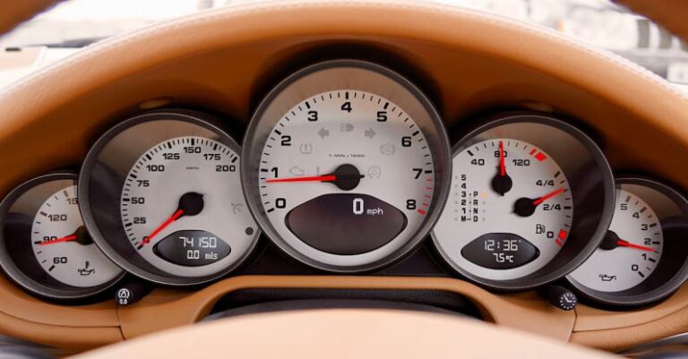 Dashboard - White Motorcycle Cluster Gauge