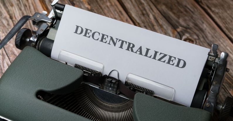 Scalability - A typewriter with a paper that says decentalized