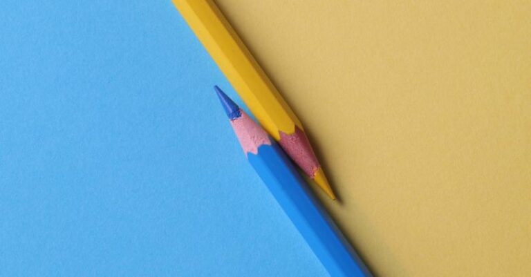 Design - Yellow and and Blue Colored Pencils